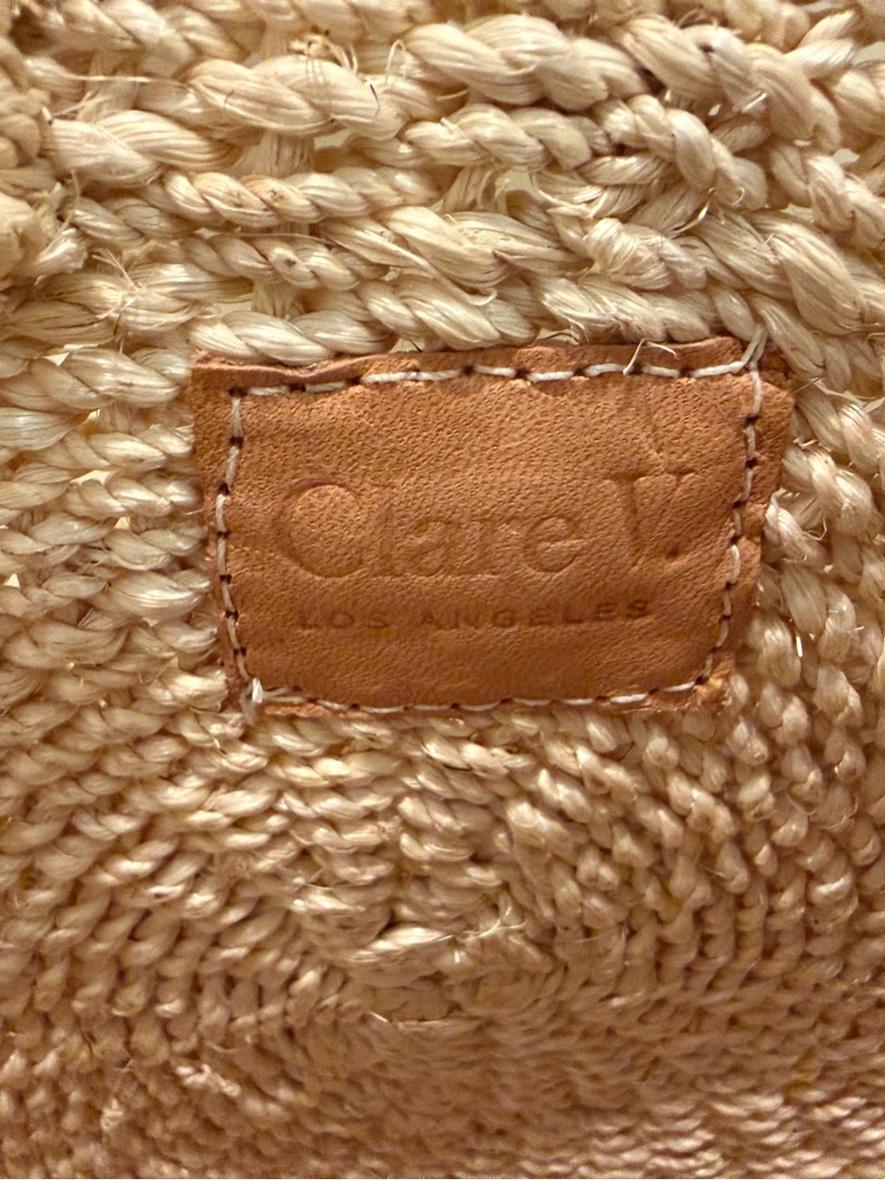 Clare V Round Straw Tote with Large Cream Bow - Picture 5 of 9